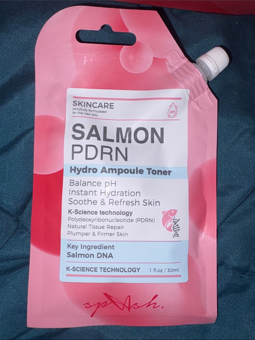 Lasplash Salmon PDRN Hydro Ampoule Toner — Hydrating Pink Skin Boost 1f l oz